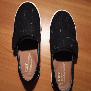 TOMS Altair Black Dotted Wool Suede Shoes